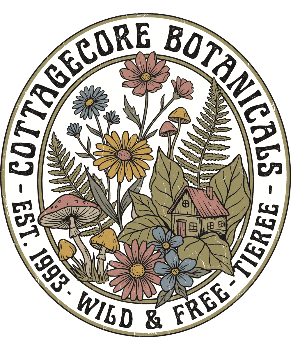 Cottagecore Botanical vintage 90s graphic tee design