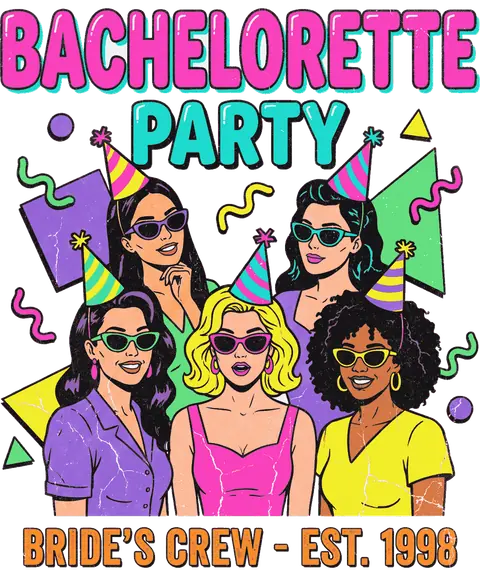 Bachelorette Party vintage 90s graphic tee design