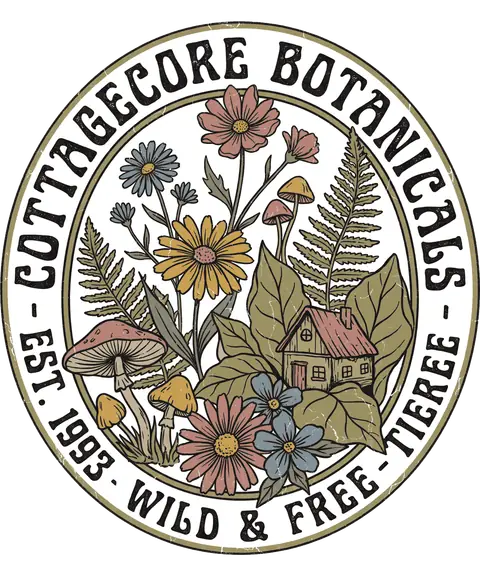 Cottagecore Botanical vintage 90s graphic tee design