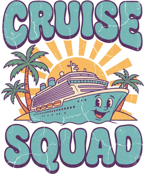 Cruise Squad vintage 90s graphic tee design