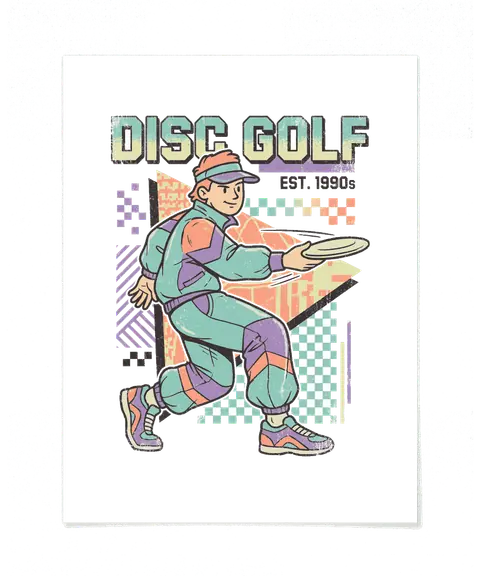 Disc Golf Player vintage 90s graphic tee design