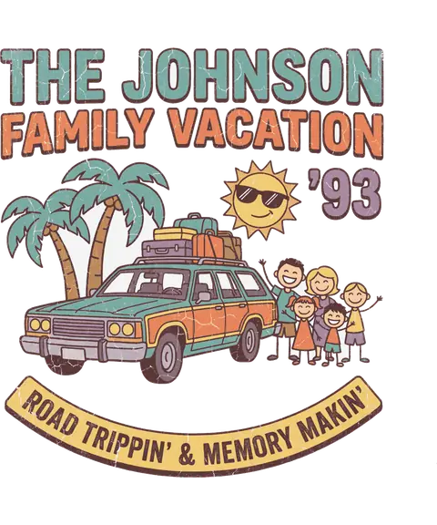 Family Vacation vintage 90s graphic tee design