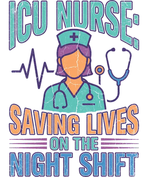 ICU Nurse vintage 90s graphic tee design