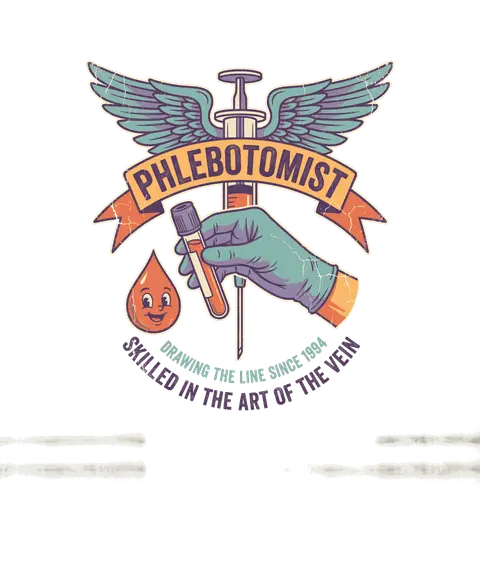 Phlebotomist vintage 90s graphic tee design