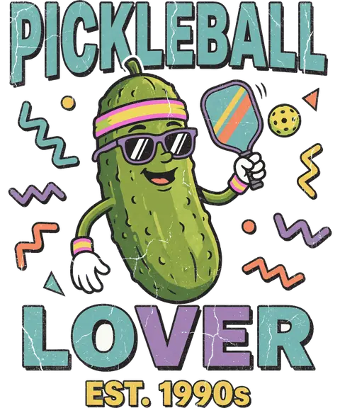 Pickleball Lover vintage 90s graphic tee design