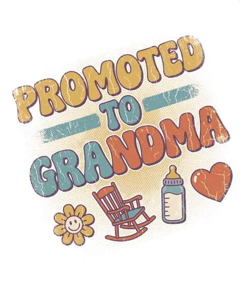 Promoted to Grandma vintage 90s graphic tee design