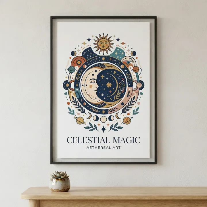 Aesthetic Celestial Moon Poster — Dein Ergebnis
