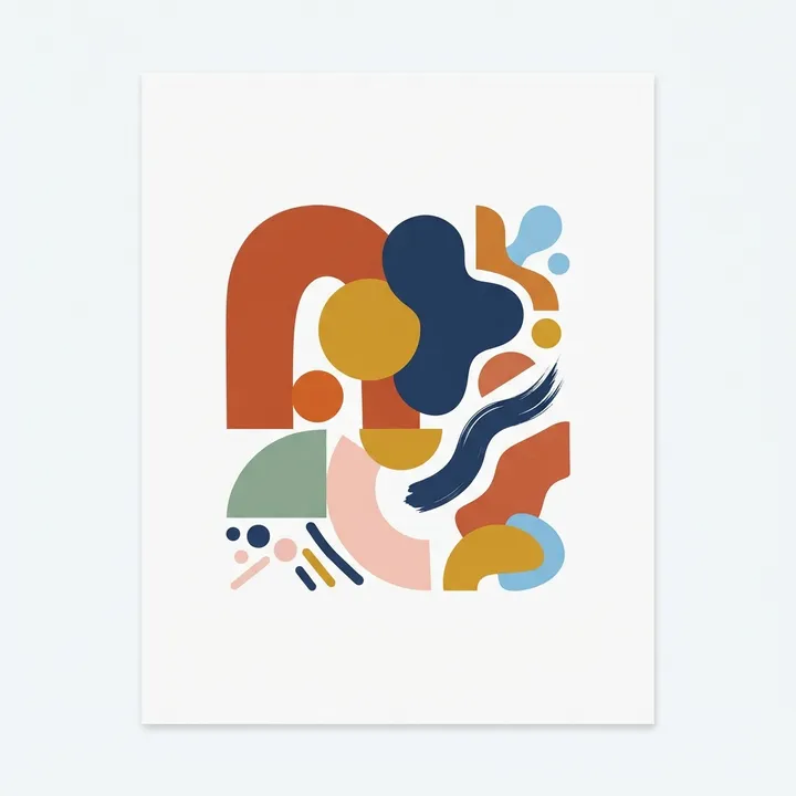 Aesthetic Colorful Abstract Shapes Poster — Design IA