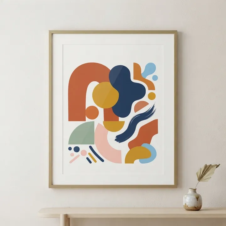Aesthetic Colorful Abstract Shapes Poster — Votre résultat