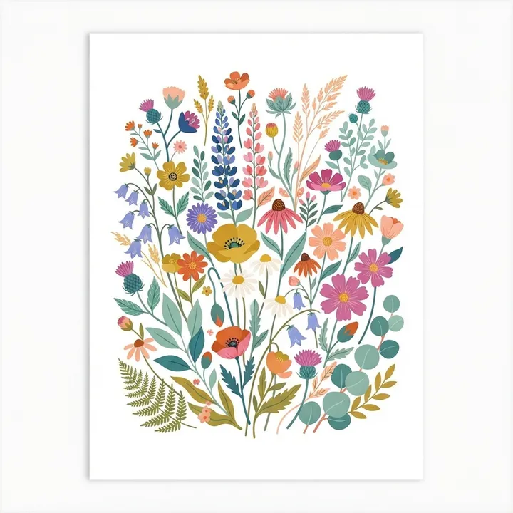 Aesthetic Colorful Wildflower Poster — Design IA