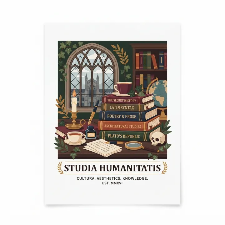 Aesthetic Dark Academia Poster — KI-Design