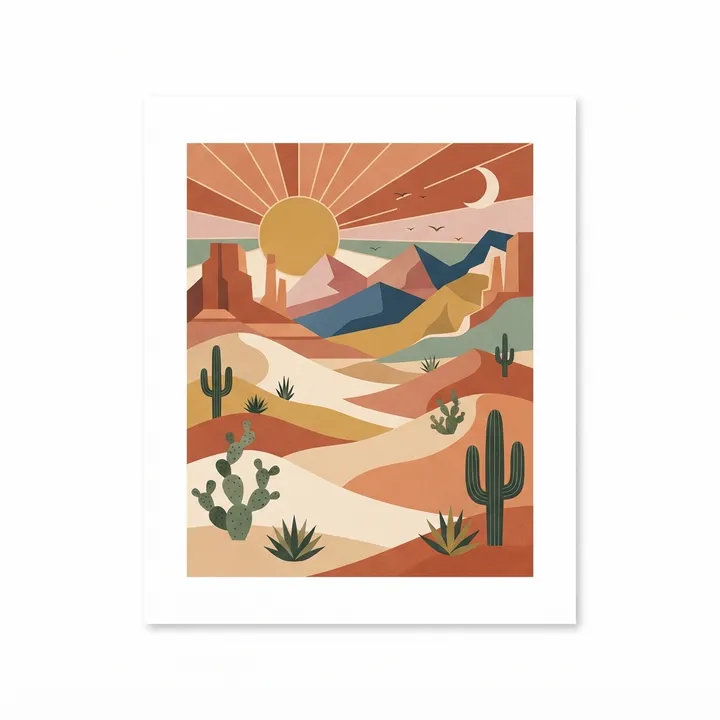 Aesthetic Desert Landscape Poster — KI-Design
