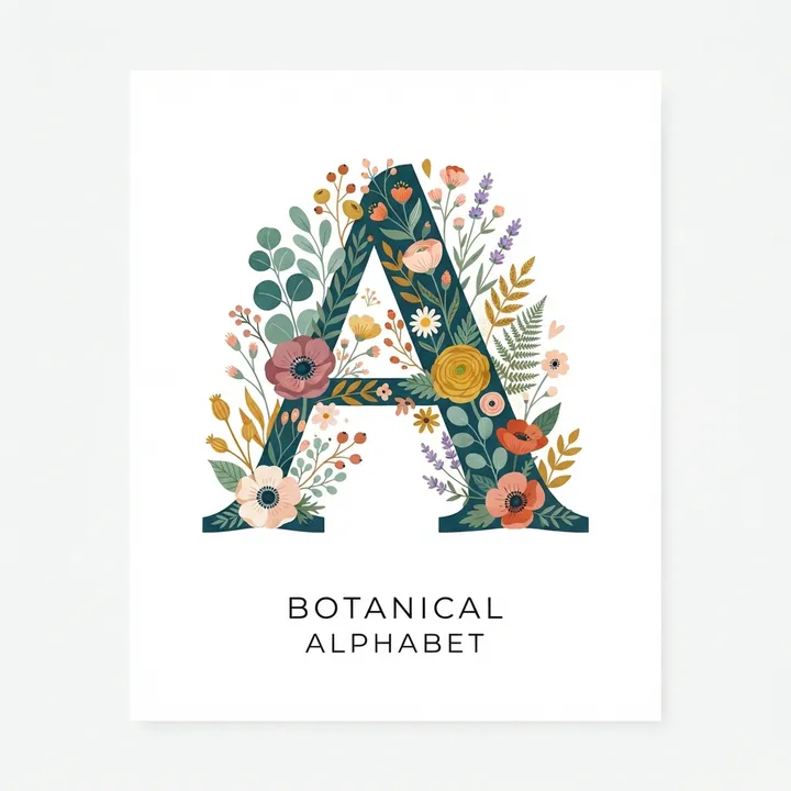 Aesthetic Floral Alphabet Mug — Design IA