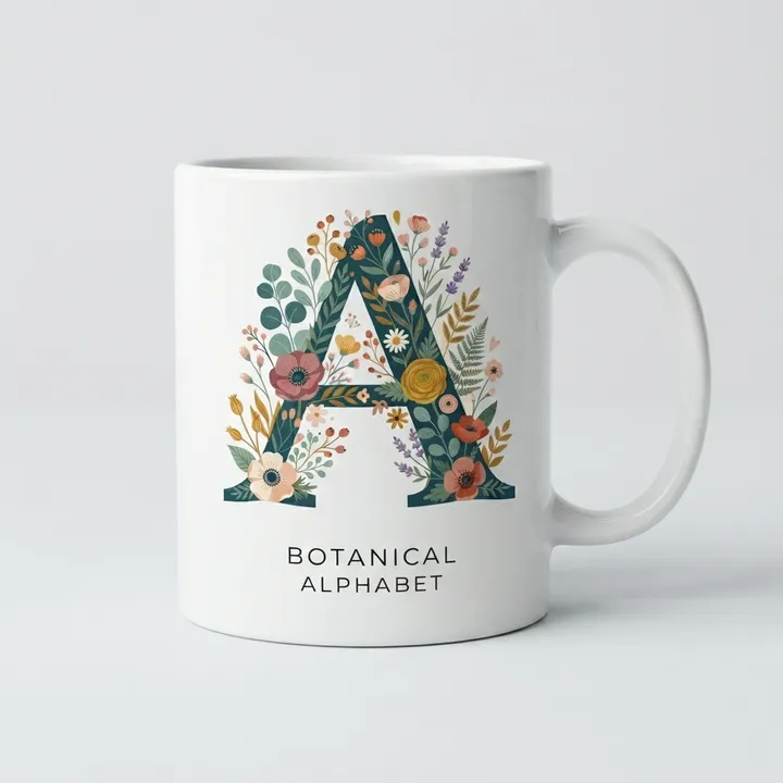 Aesthetic Floral Alphabet Mug — Votre résultat