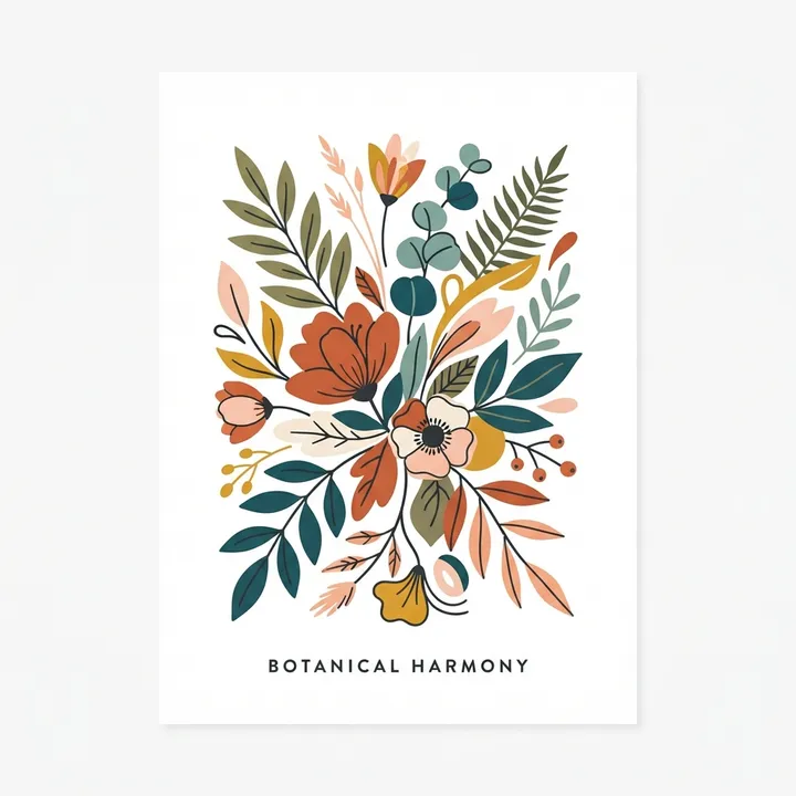 Aesthetic Floral Botanical Poster — KI-Design