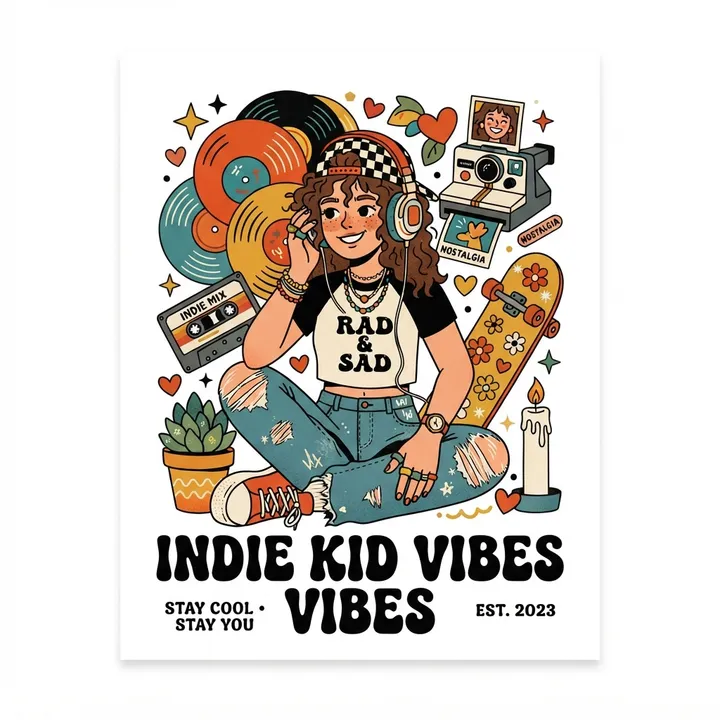 Aesthetic Indie Kid Poster — AI design