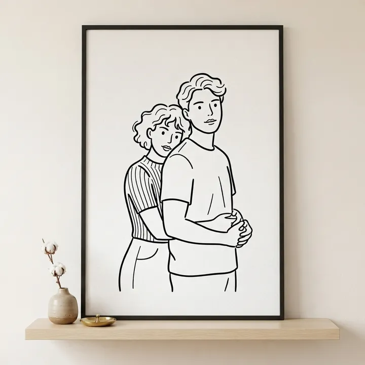 Aesthetic Line Art Couple Poster — Dein Ergebnis