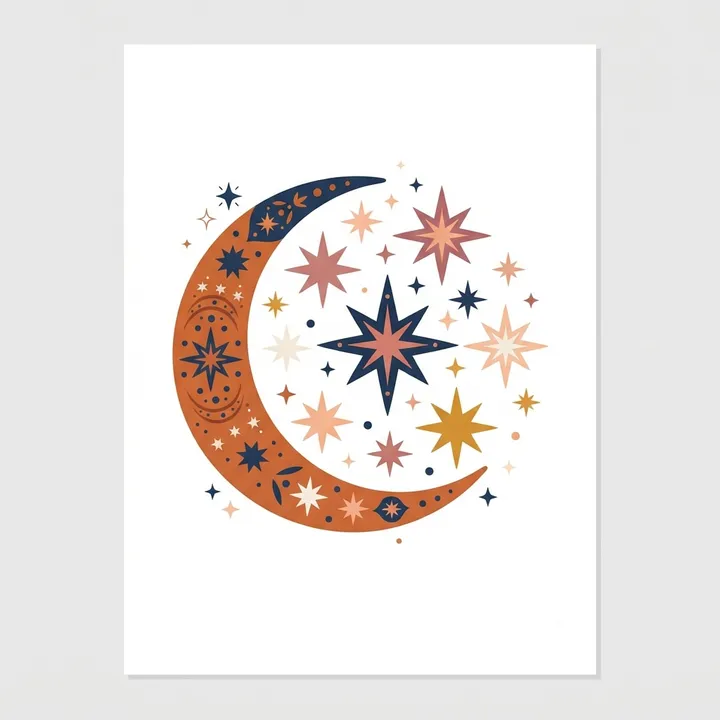 Aesthetic Moon And Stars Hoodie — Diseño IA