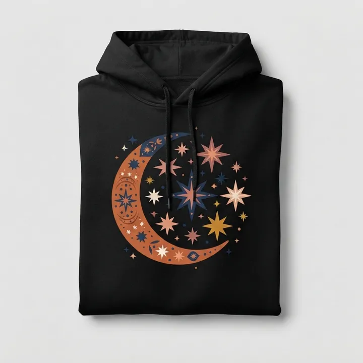 Aesthetic Moon And Stars Hoodie — Tu resultado