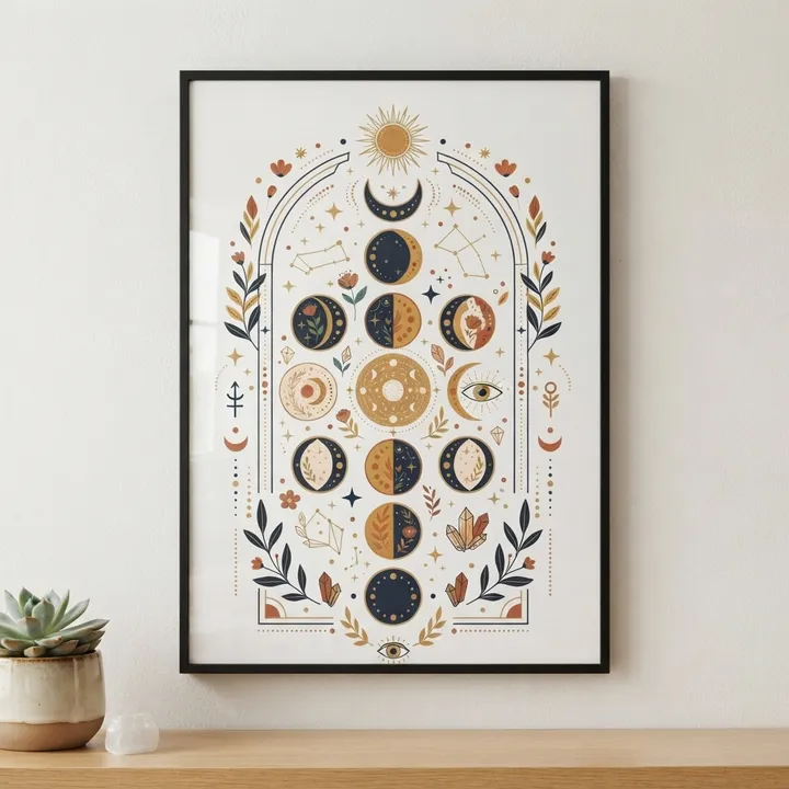 Aesthetic Mystic Moon Phase Poster — Il tuo risultato