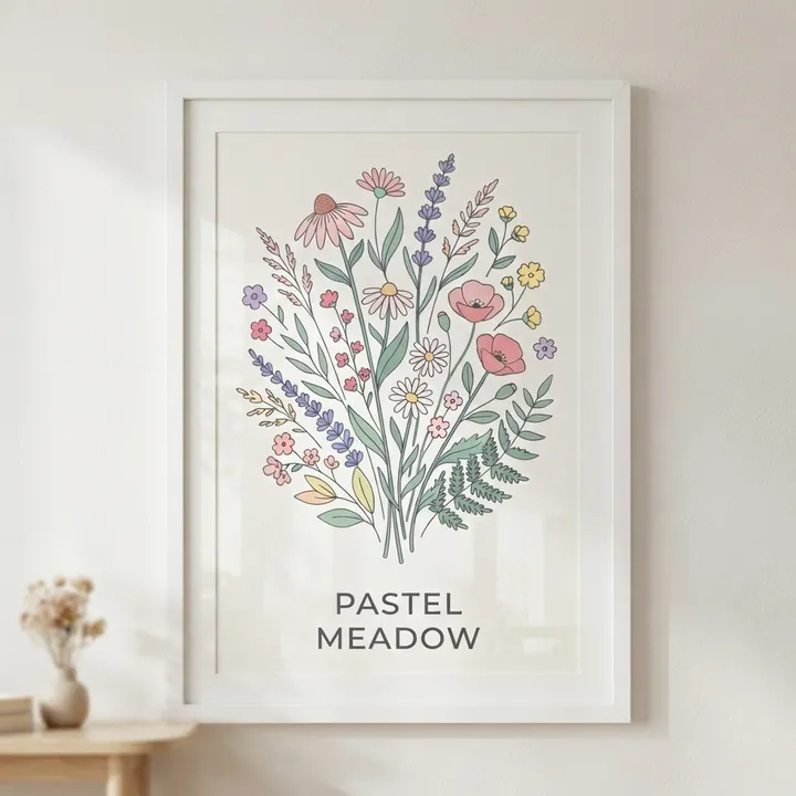 Aesthetic Pastel Wildflower Poster — Your result
