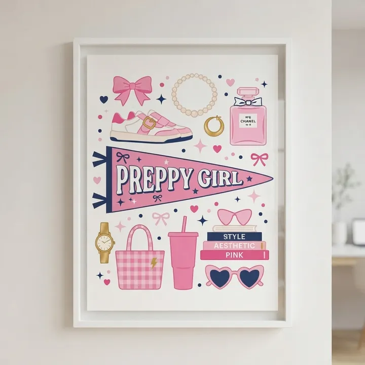 Aesthetic Pink Preppy Poster — Your result