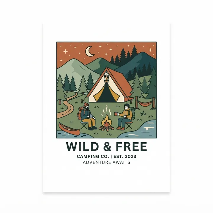 Aesthetic Retro Camping Mug — AI design
