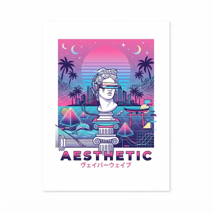 Aesthetic Vaporwave Posters — AI design