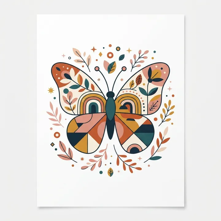 Aesthetic Vintage Butterfly Poster — Design IA