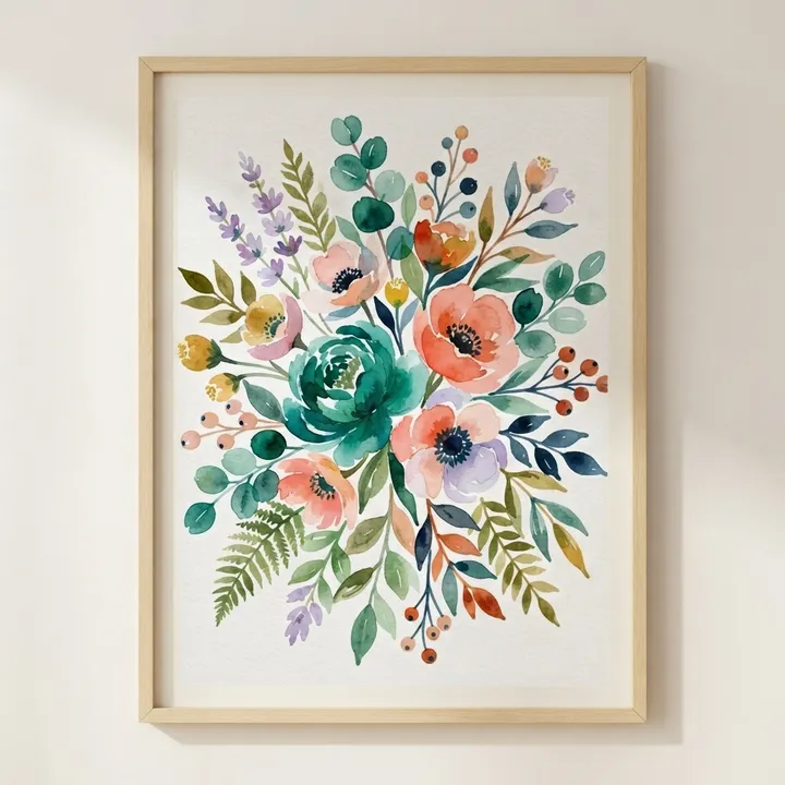 Aesthetic Watercolor Floral Poster — Your result