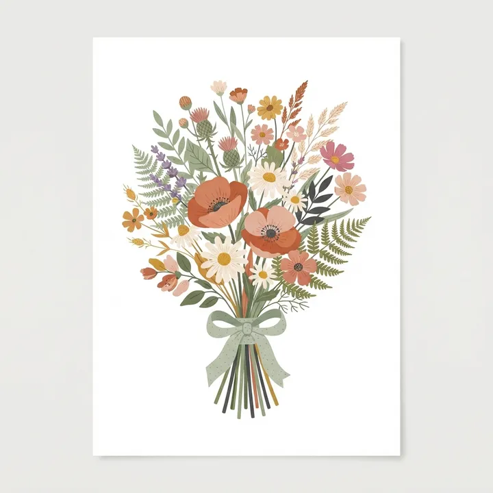 Aesthetic Wildflower Bouquet Poster — AI design