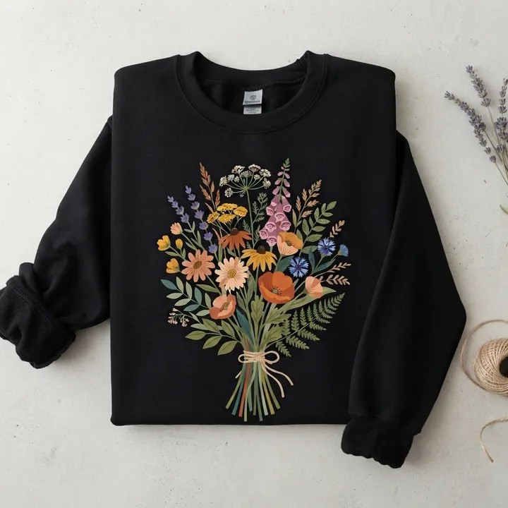 Aesthetic Wildflower Wildflower Bouquet Sweatshirt — Votre résultat