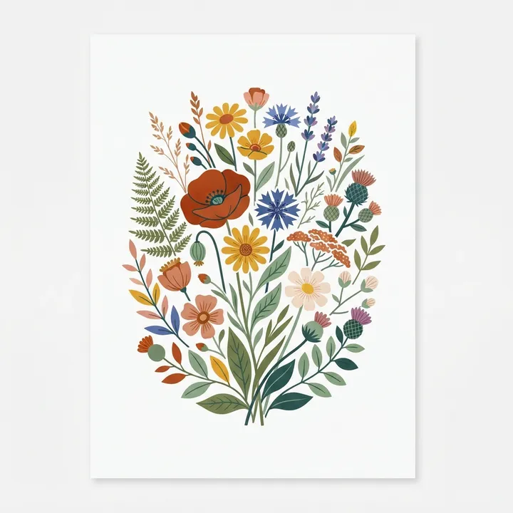 Aesthetic Wildflowers Poster — AI design