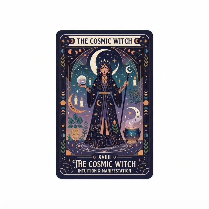 Aesthetic Witchy Tarot Card Poster — Diseño IA