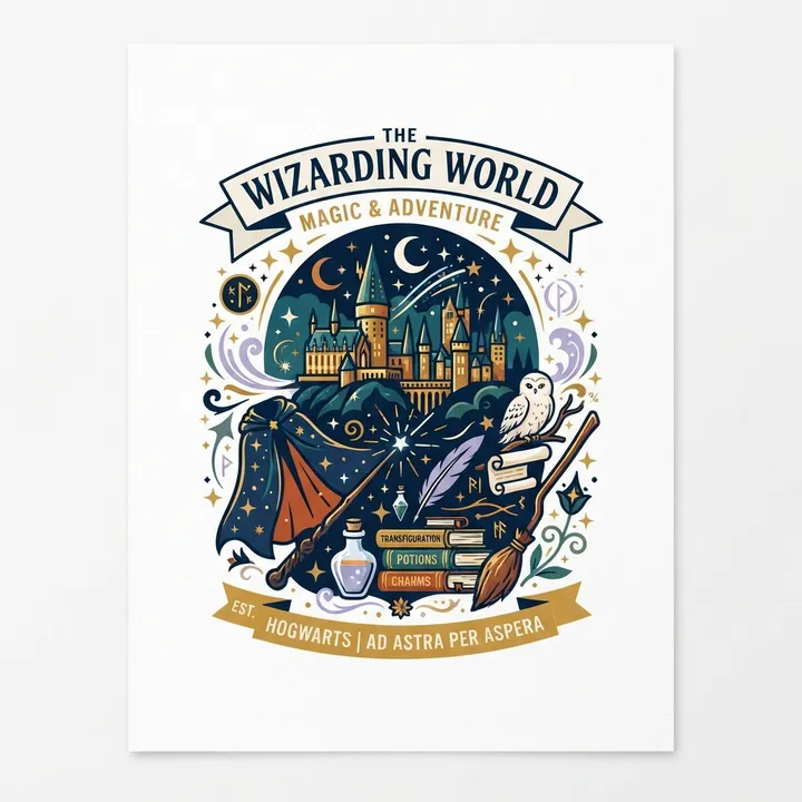 Aesthetic Wizarding World Poster — KI-Design