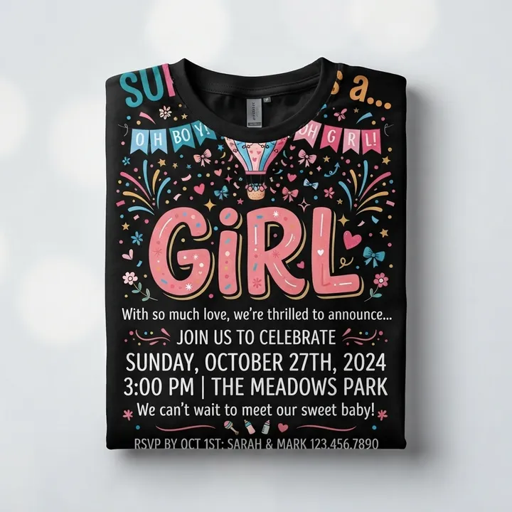Custom Gender Reveal Shirts — Dein Ergebnis