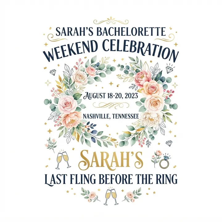 Custom Matching Bachelorette Party Shirts — AI design