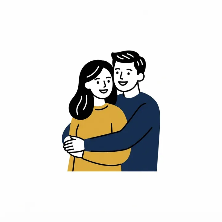 Custom Minimalist Couple Portrait Poster — KI-Design