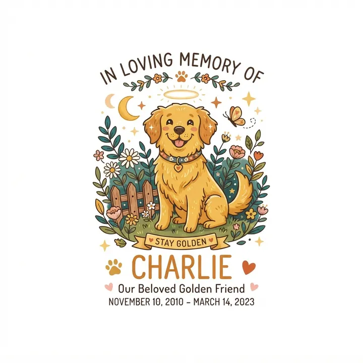 Custom Pet Memorial Sweatshirt With Dates — KI-Design
