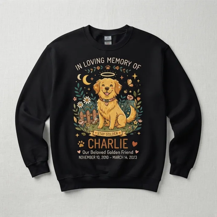 Custom Pet Memorial Sweatshirt With Dates — Dein Ergebnis