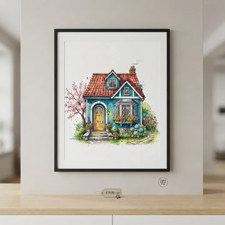Custom Watercolor House Poster — Dein Ergebnis