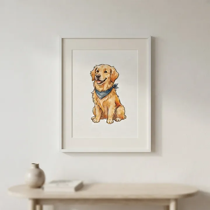 Custom Watercolor Pet Portrait Poster — Seu resultado