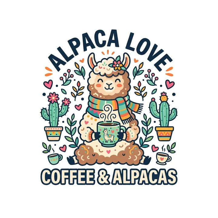 Alpakas tasse — KI-Design