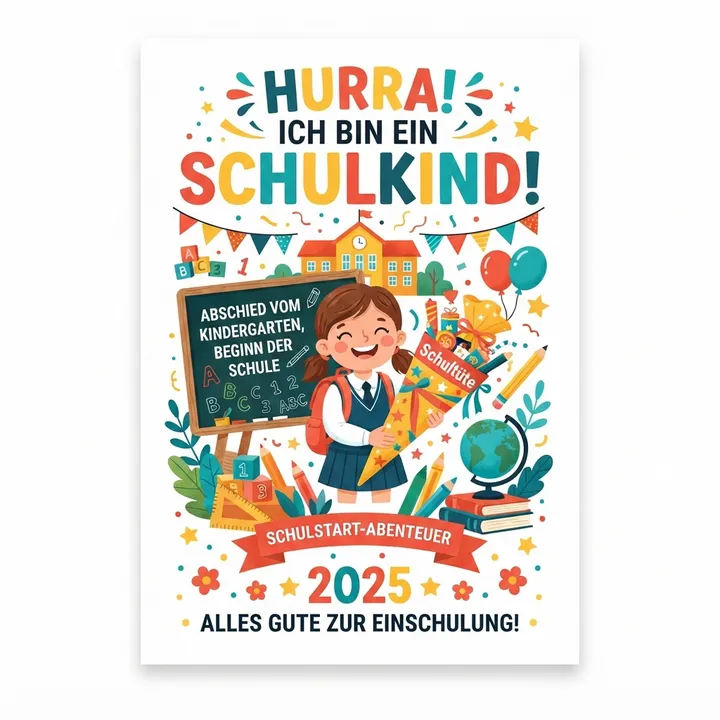 Einschulung poster — KI-Design