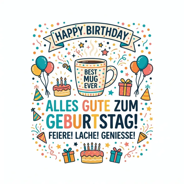 Geschenk geburtstag tasse — KI-Design
