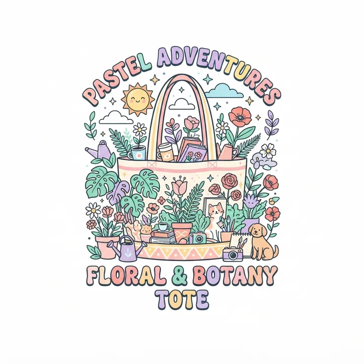 Pastel aesthetic tote — KI-Design
