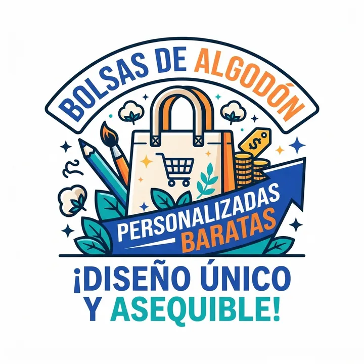 Bolsas de algodon personalizadas baratas — Diseño IA