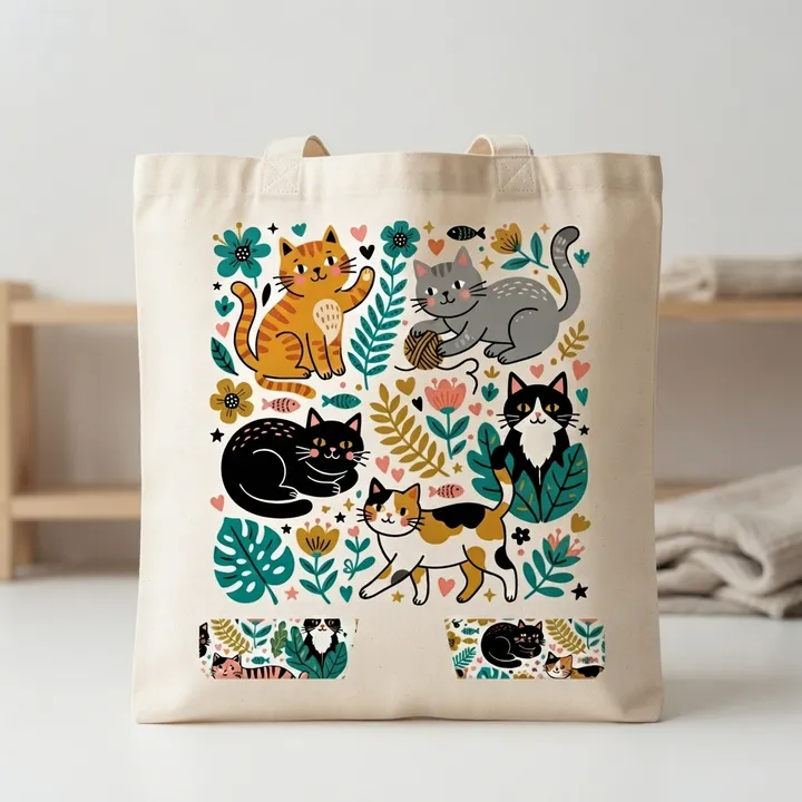 Bolsas de tela con gatos estampados — Tu resultado