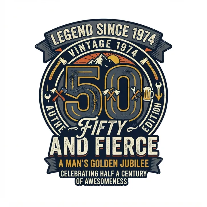 Camisetas de cumpleaños 50 años hombre — Diseño IA