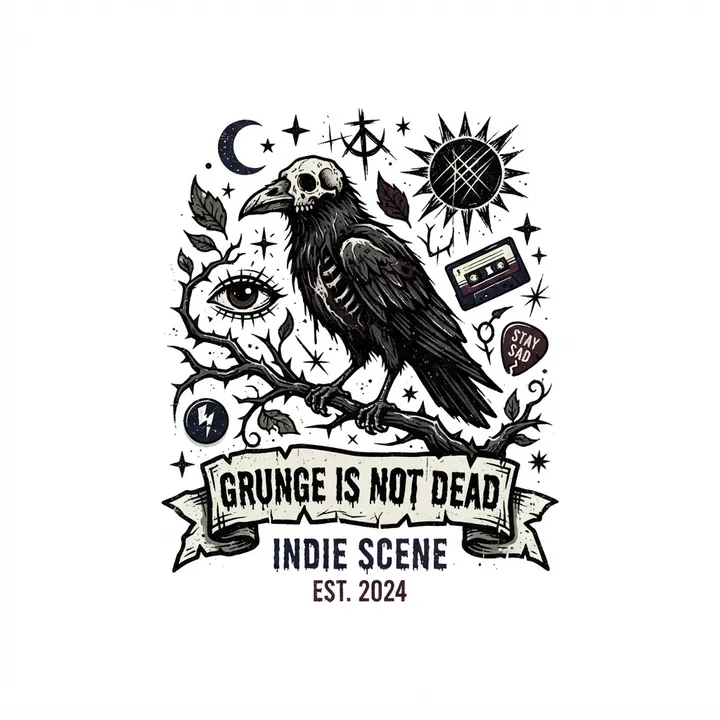 Camisetas de estetica indie grunge — Diseño IA